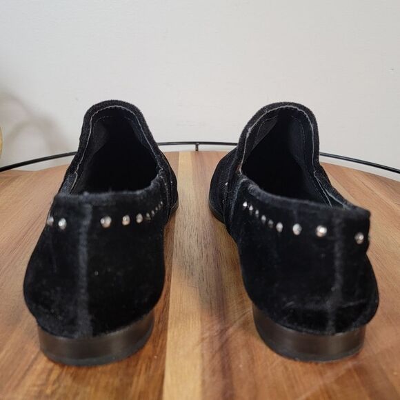 Steven Steve Madden Archie Loafers Size 6 Black Velvet Studded Flats - Picture 9 of 16